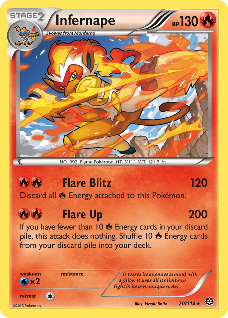 Infernape — XY - Steam Siege Pokémon TCG card by Naoki Saito