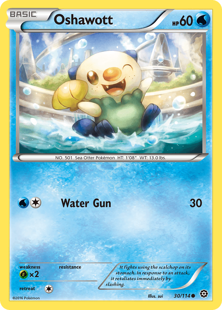 Oshawott — XY - Steam Siege Pokémon TCG card by sui