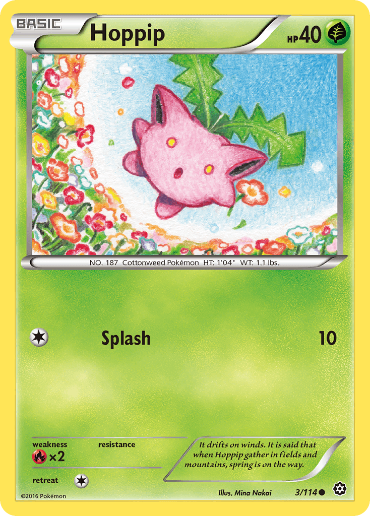 Hoppip — XY - Steam Siege Pokémon TCG card by Mina Nakai