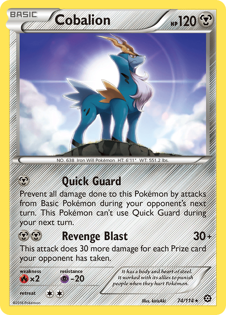 Cobalion — XY - Steam Siege Pokémon TCG card by kirisAki