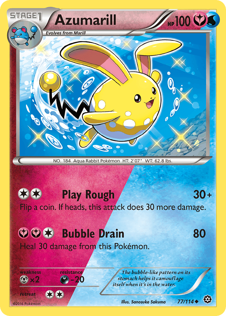 Azumarill — XY - Steam Siege Pokémon TCG card by Sanosuke Sakuma