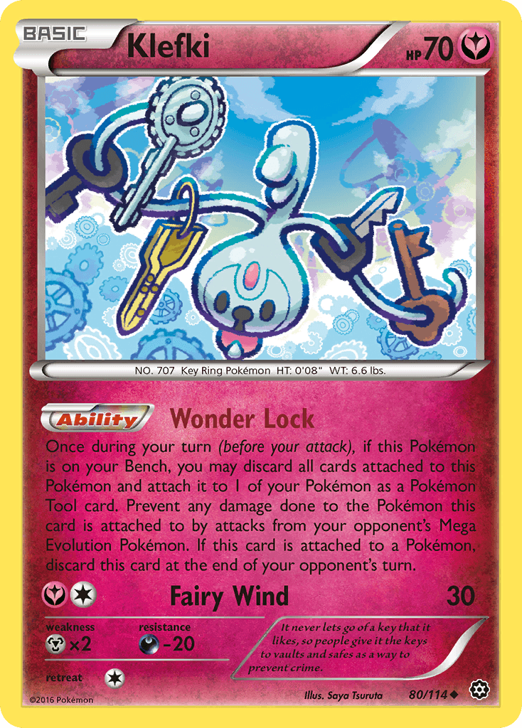 Klefki — XY - Steam Siege Pokémon TCG card by Saya Tsuruta