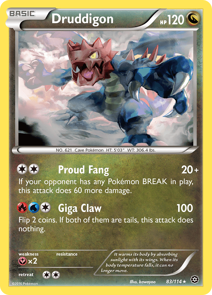 Druddigon — XY - Steam Siege Pokémon TCG card by kawayoo