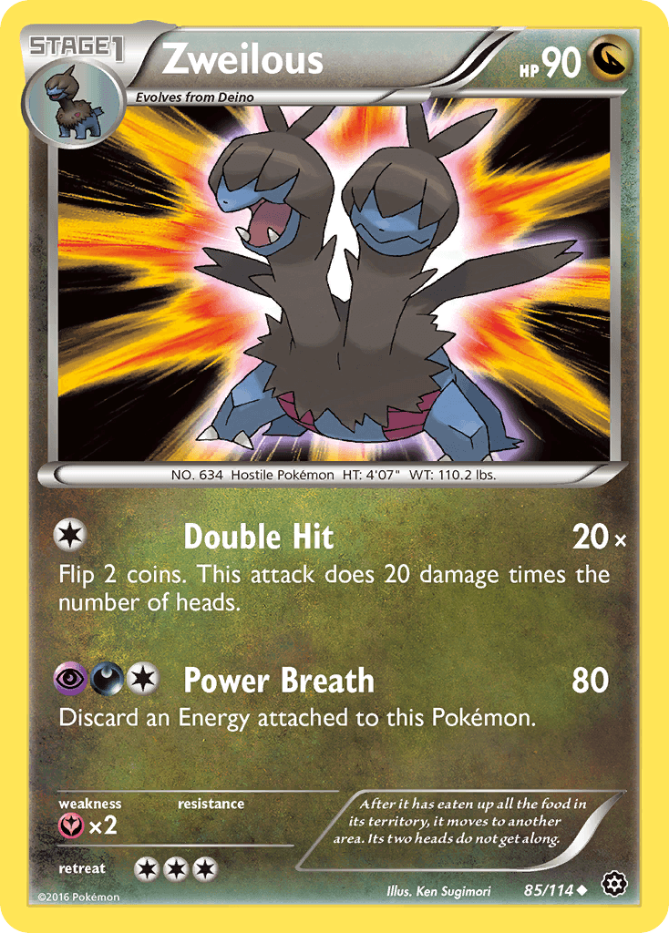 Zweilous — XY - Steam Siege Pokémon TCG card by Ken Sugimori