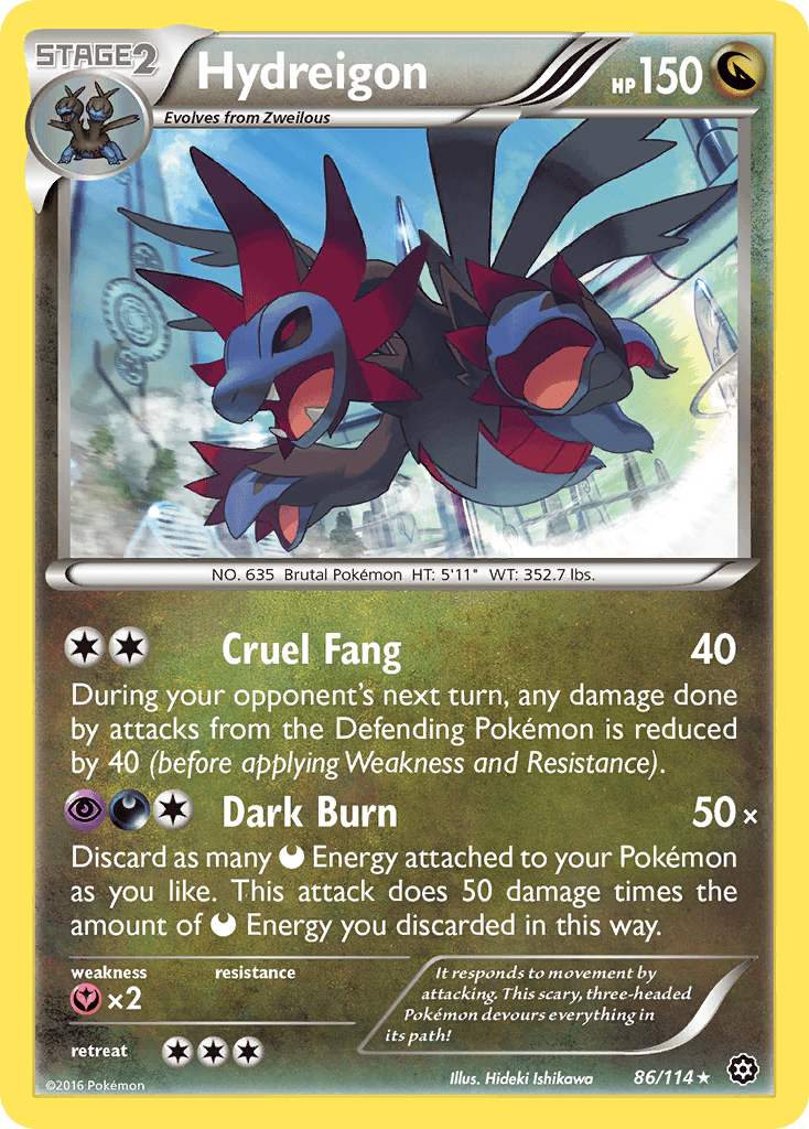 Hydreigon — XY - Steam Siege Pokémon TCG card by Hideki Ishikawa