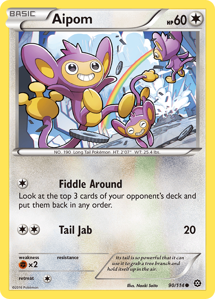 Aipom — XY - Steam Siege Pokémon TCG card by Naoki Saito