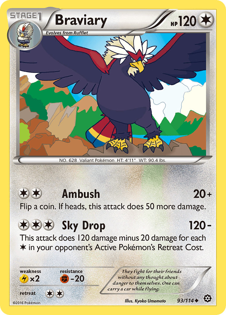 Braviary — XY - Steam Siege Pokémon TCG card by Kyoko Umemoto