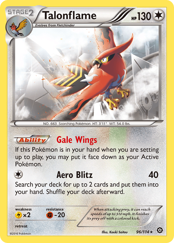 Talonflame — XY - Steam Siege Pokémon TCG card by Kouki Saitou
