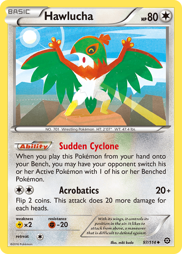 Hawlucha — XY - Steam Siege Pokémon TCG card by miki kudo