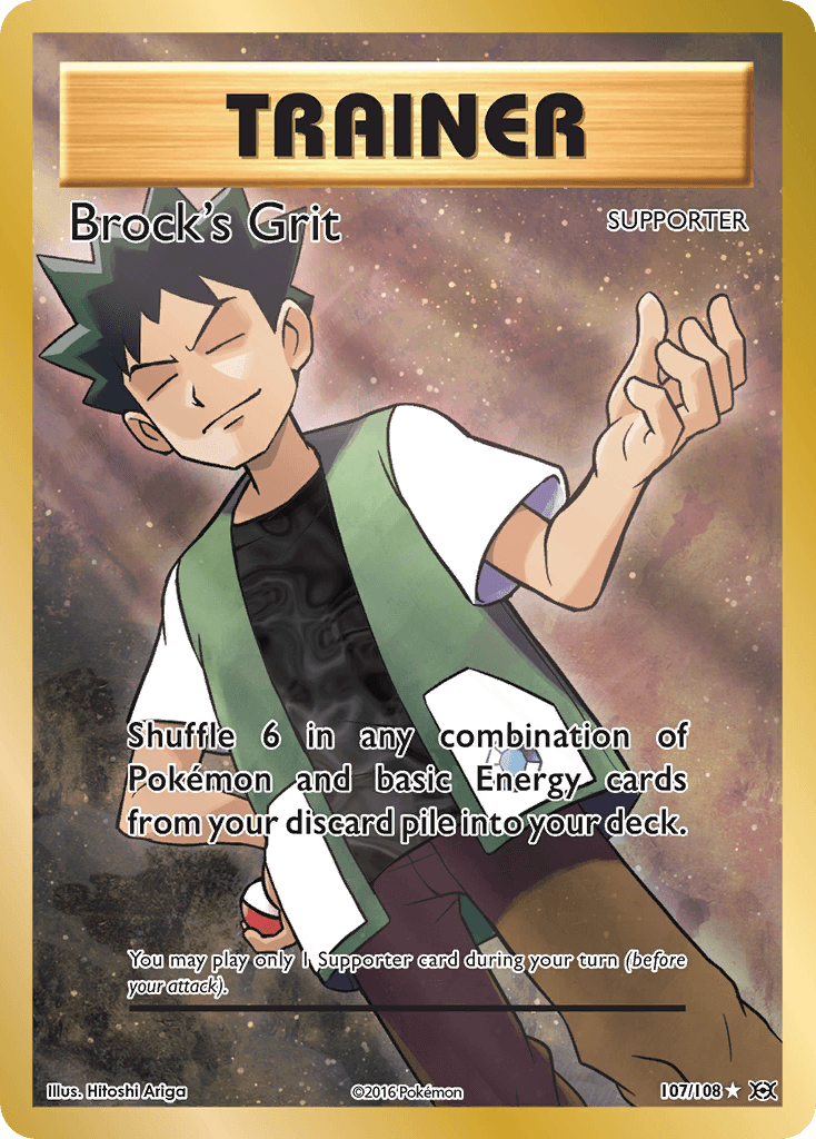 Brock's Grit (Full Art) — XY - Evolutions Pokémon TCG card by Hiroshi Ariga
