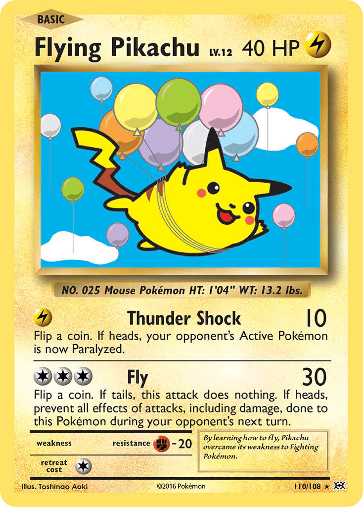 Flying Pikachu — XY - Evolutions Pokémon TCG card by Toshinao Aoki