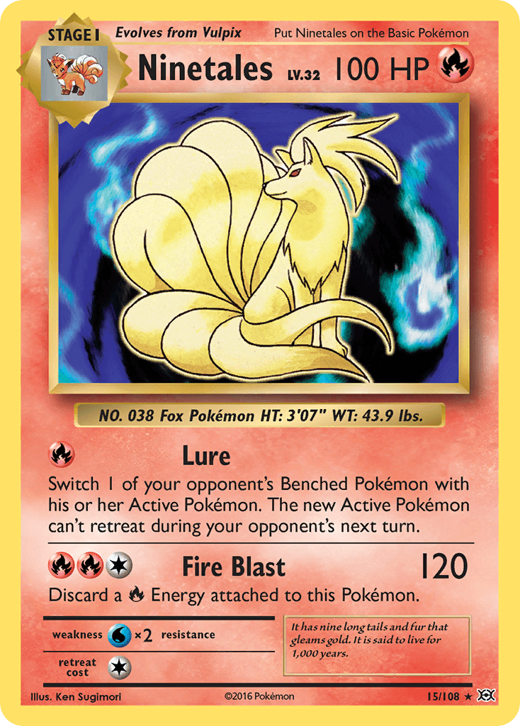 Ninetales — XY - Evolutions Pokémon TCG card by Ken Sugimori