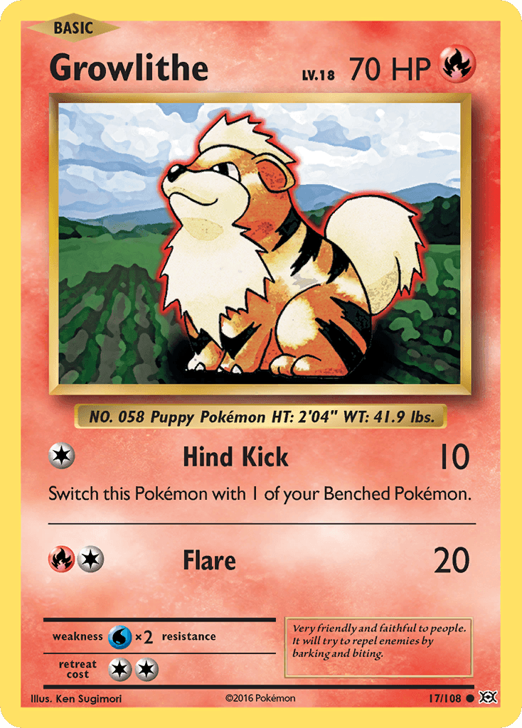 Growlithe — XY - Evolutions Pokémon TCG card by Ken Sugimori