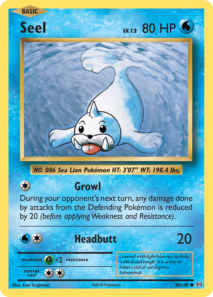 Seel — XY - Evolutions Pokémon TCG card by Ken Sugimori