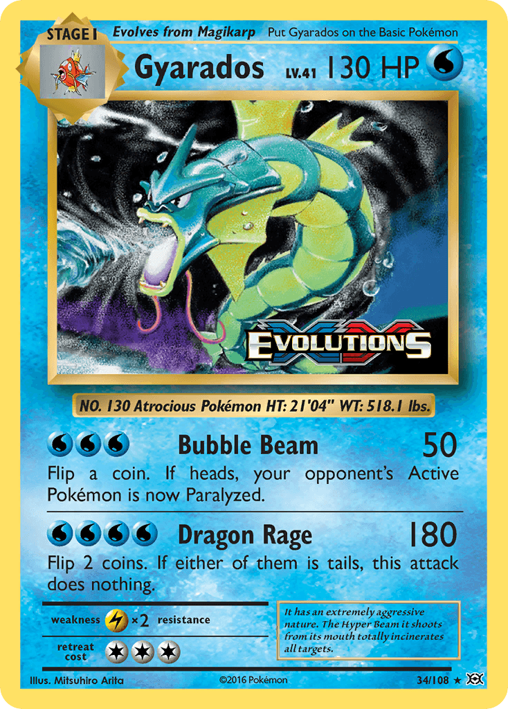 Gyarados (XY Evolutions Prerelease) — XY Promos Pokémon TCG card by Ken Sugimori