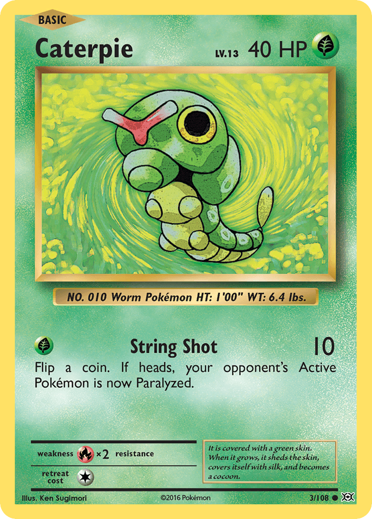 Caterpie — XY - Evolutions Pokémon TCG card by Ken Sugimori