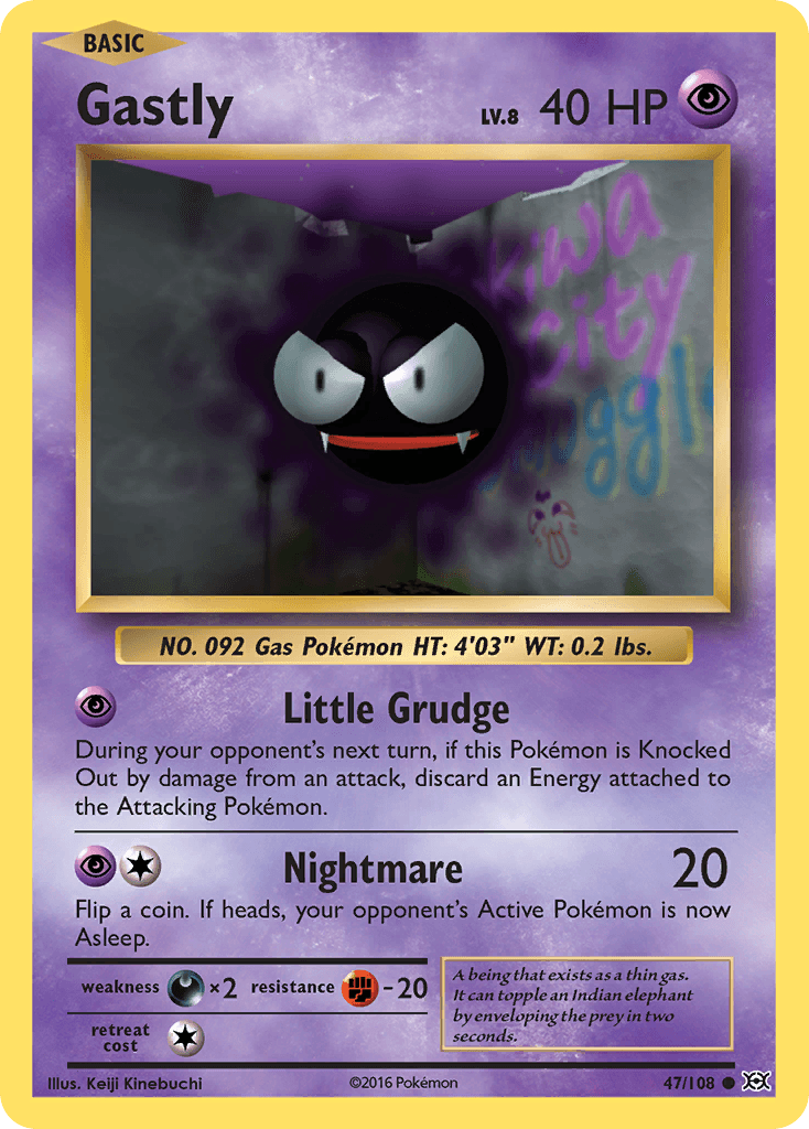Gastly — XY - Evolutions Pokémon TCG card by Keiji Kinebuchi