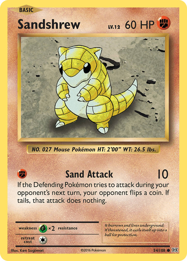 Sandshrew — XY - Evolutions Pokémon TCG card by Ken Sugimori