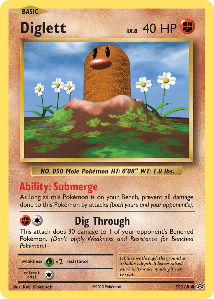 Diglett — XY - Evolutions Pokémon TCG card by Keiji Kinebuchi
