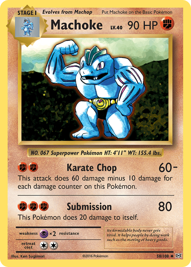 Machoke — XY - Evolutions Pokémon TCG card by Ken Sugimori