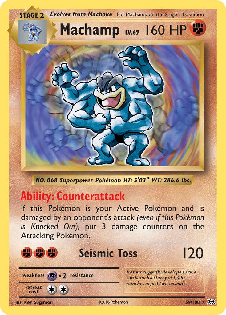 Machamp (XY Evolutions Prerelease) — XY Promos Pokémon TCG card by Ken Sugimori