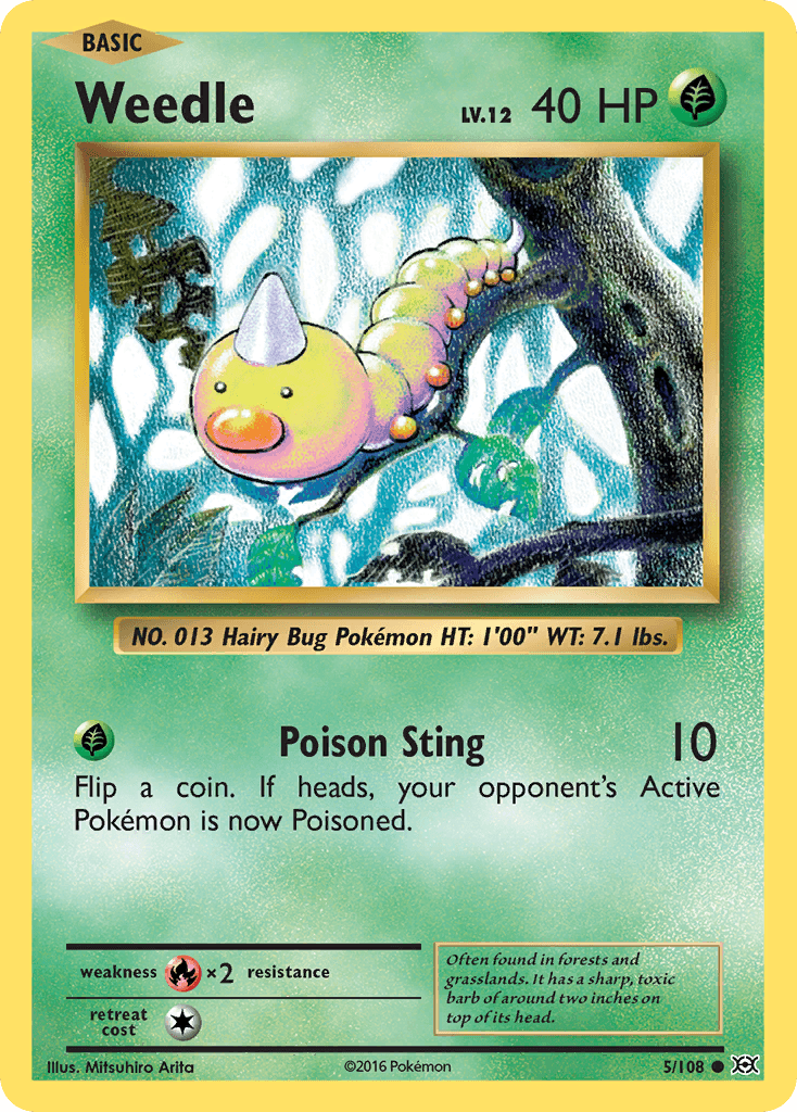 Weedle — XY - Evolutions Pokémon TCG card by Mitsuhiro Arita