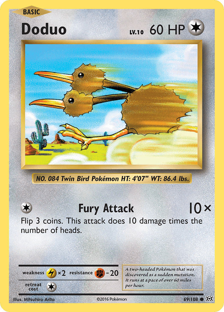 Doduo — XY - Evolutions Pokémon TCG card by Mitsuhiro Arita