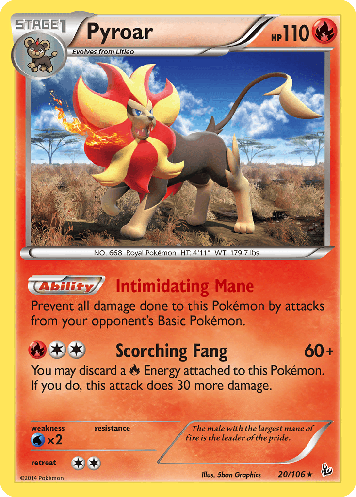 Pyroar — XY - Flashfire Pokémon TCG card by 5ban Graphics