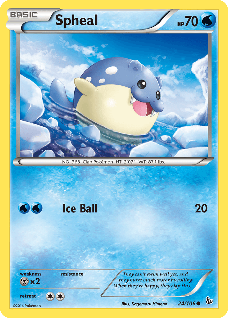Spheal — XY - Flashfire Pokémon TCG card by Kagemaru Himeno