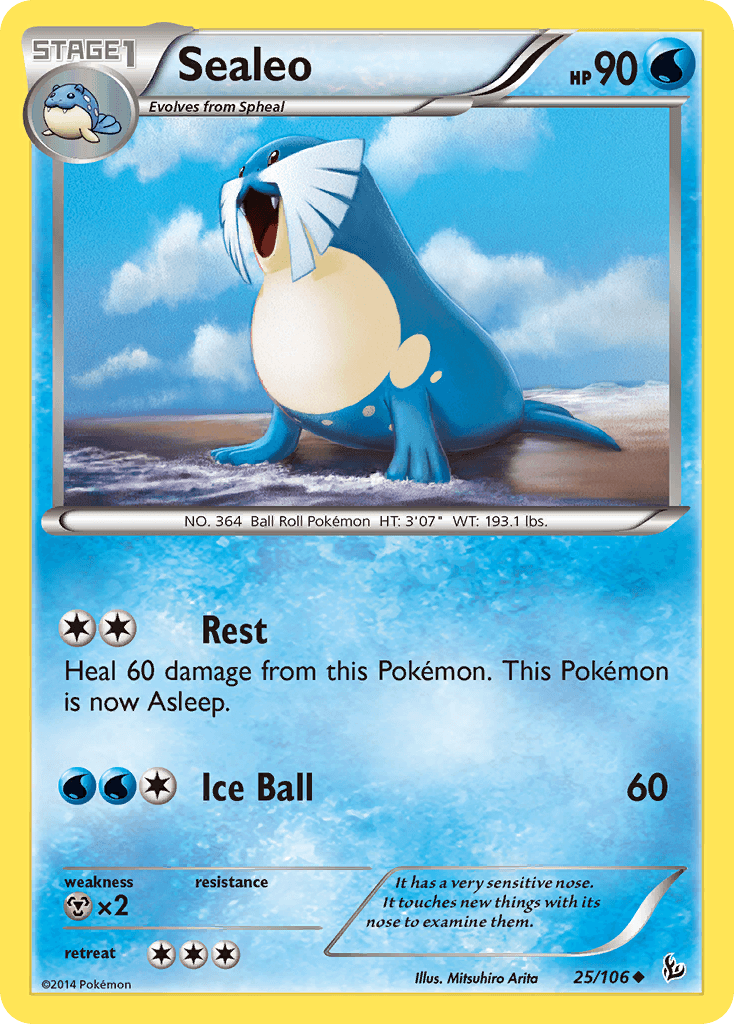 Sealeo — XY - Flashfire Pokémon TCG card by Mitsuhiro Arita