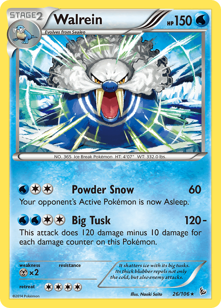 Walrein — XY - Flashfire Pokémon TCG card by Naoki Saito