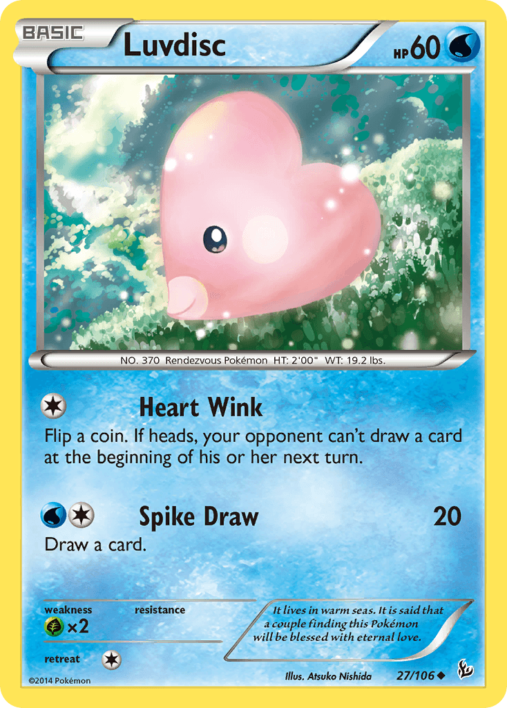 Luvdisc — XY - Flashfire Pokémon TCG card by Atsuko Nishida
