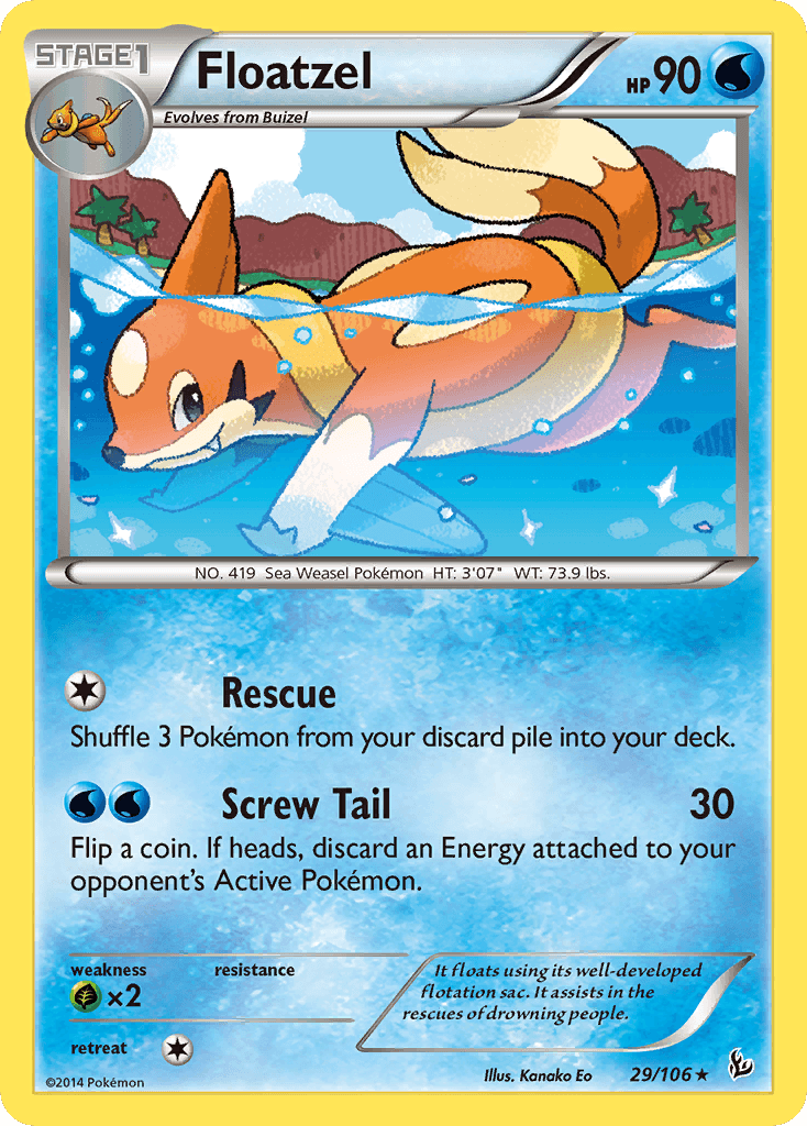 Floatzel — XY - Flashfire Pokémon TCG card by Kanako Eo