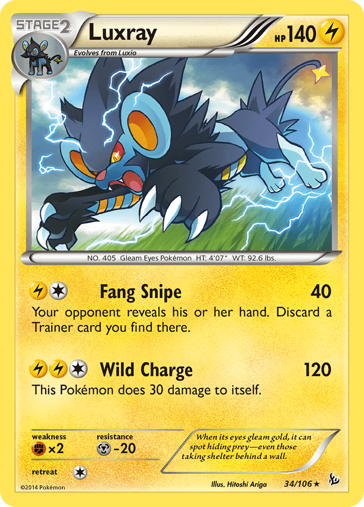 Luxray — XY - Flashfire Pokémon TCG card by Hitoshi Ariga
