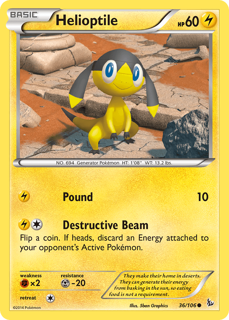Helioptile — XY - Flashfire Pokémon TCG card by 5ban Graphics
