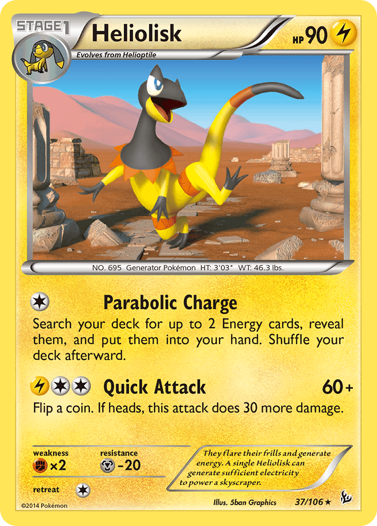 Heliolisk — XY - Flashfire Pokémon TCG card by 5ban Graphics