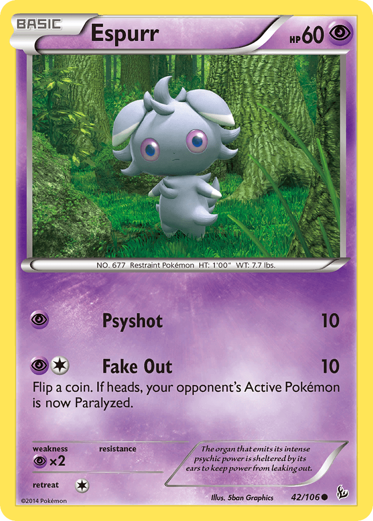 Espurr — XY - Flashfire Pokémon TCG card by 5ban Graphics