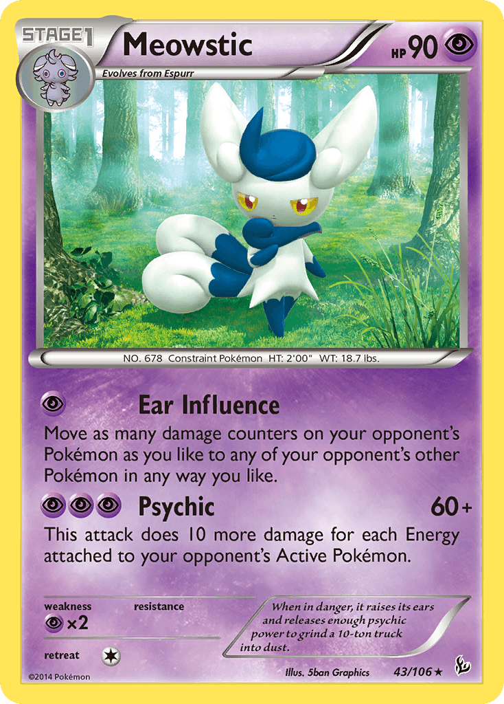 Meowstic — XY - Flashfire Pokémon TCG card by 5ban Graphics