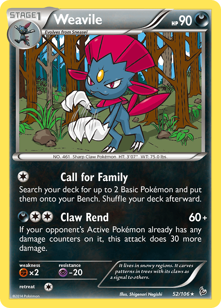 Weavile — XY - Flashfire Pokémon TCG card by Shigenori Negishi