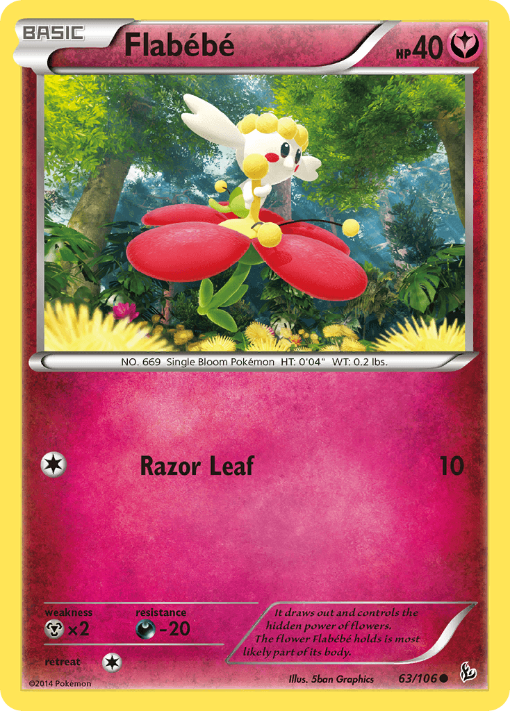 Flabebe (63) — XY - Flashfire Pokémon TCG card by Sbon Graphics
