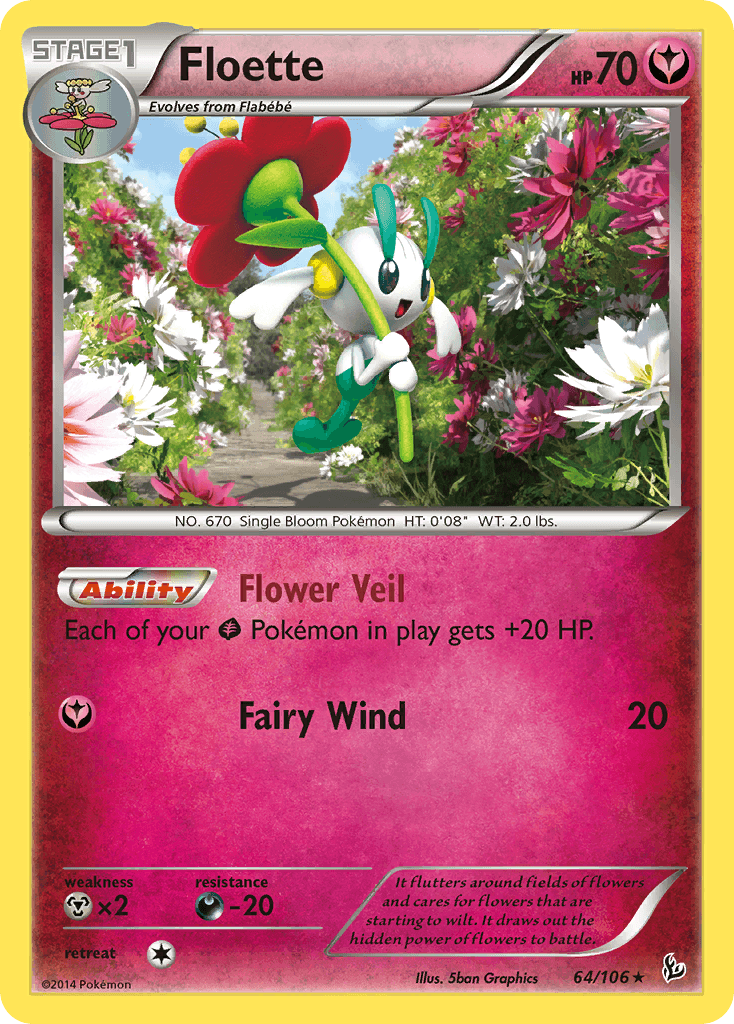 Floette (64) — XY - Flashfire Pokémon TCG card by Sbon Graphics
