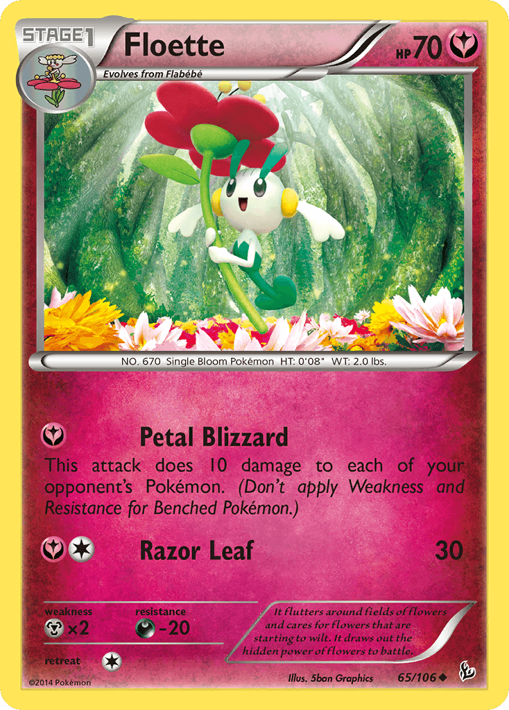 Floette (65) — XY - Flashfire Pokémon TCG card by 5ban Graphics