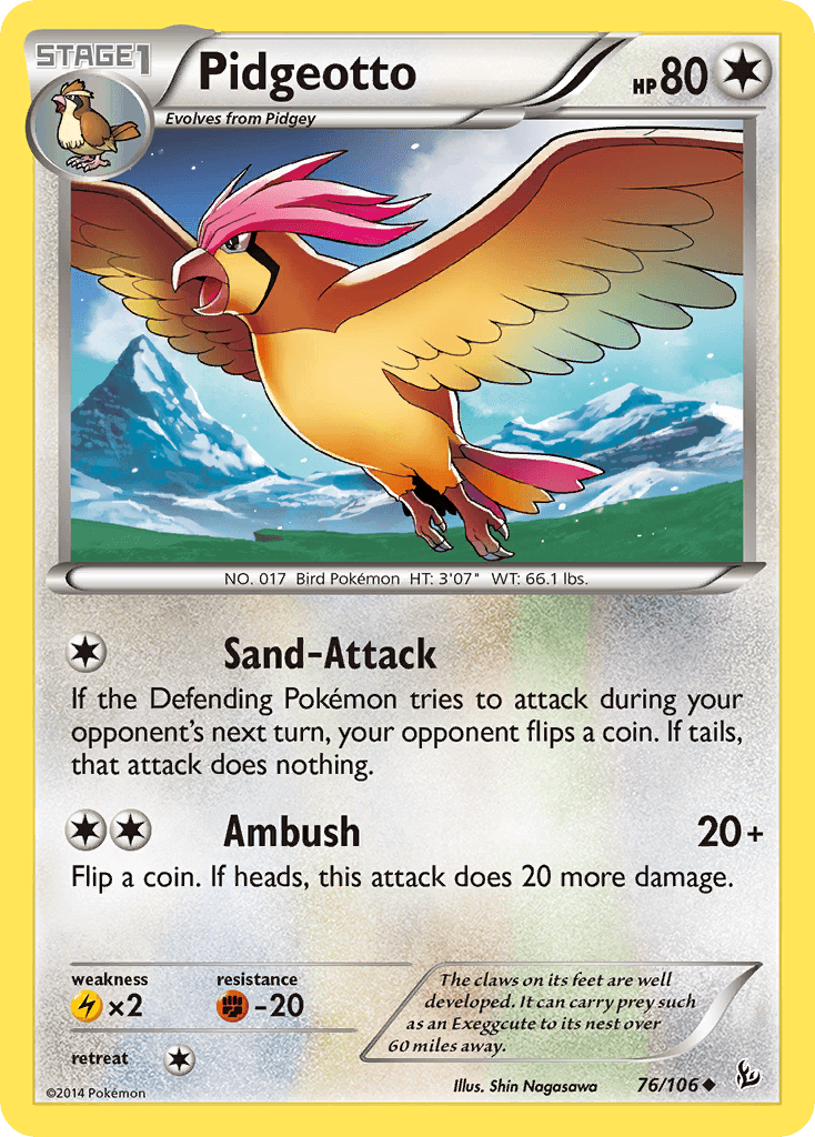 Pidgeotto — XY - Flashfire Pokémon TCG card by Shin Nagasawa