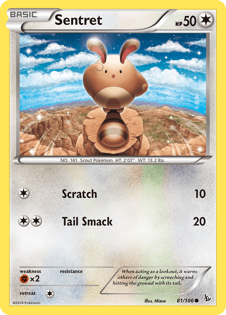 Sentret — XY - Flashfire Pokémon TCG card by Mizue
