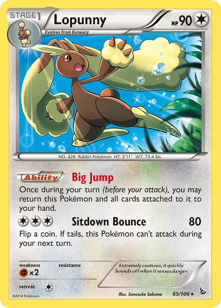 Lopunny — XY - Flashfire Pokémon TCG card by Sanosuke Sakuma