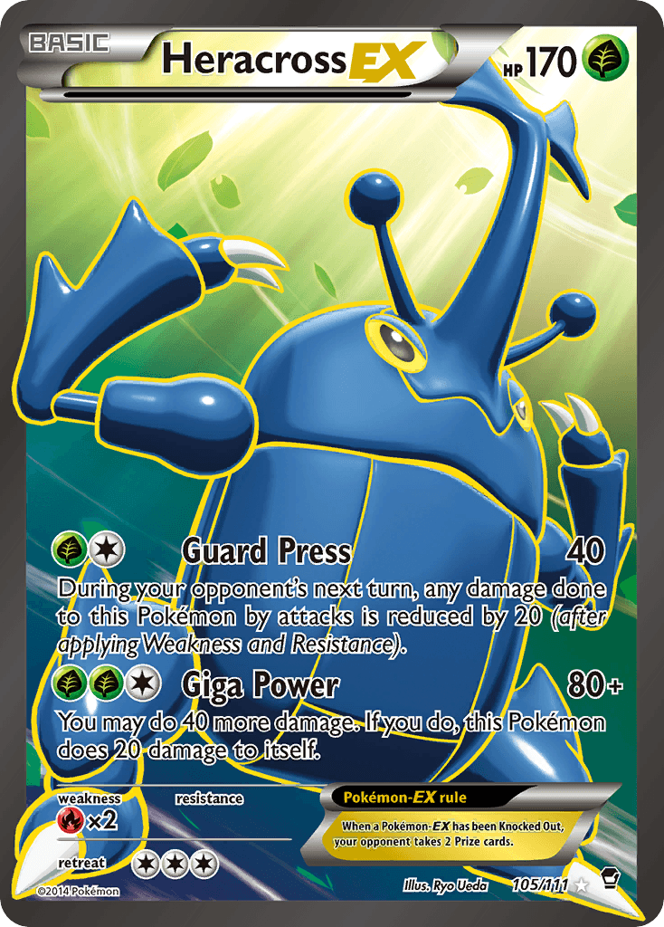 Heracross-EX — XY - Furious Fists Pokémon TCG card by Ryo Ueda