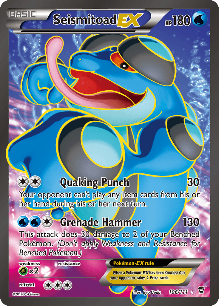 Seismitoad-EX — XY - Furious Fists Pokémon TCG card by Ryo Ueda