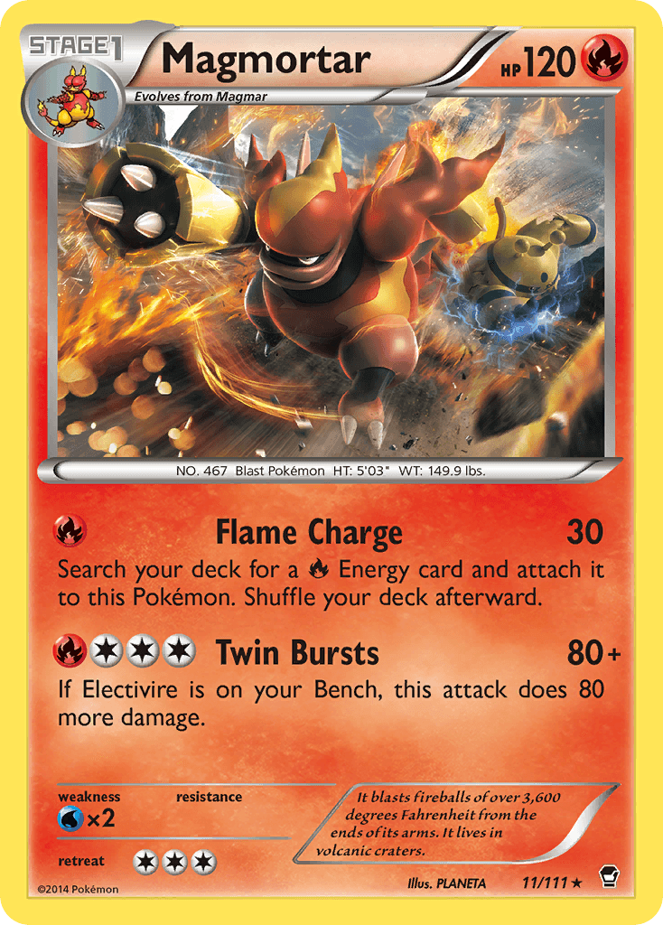 Magmortar — XY - Furious Fists Pokémon TCG card by PLANETA