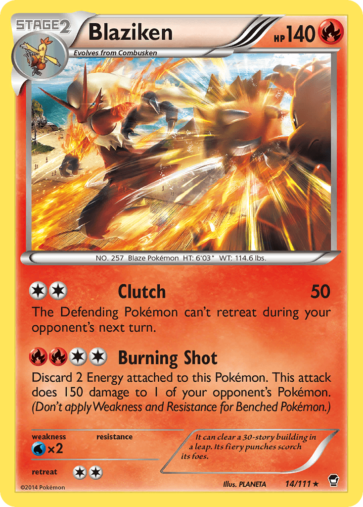 Blaziken — XY - Furious Fists Pokémon TCG card by PLANETA