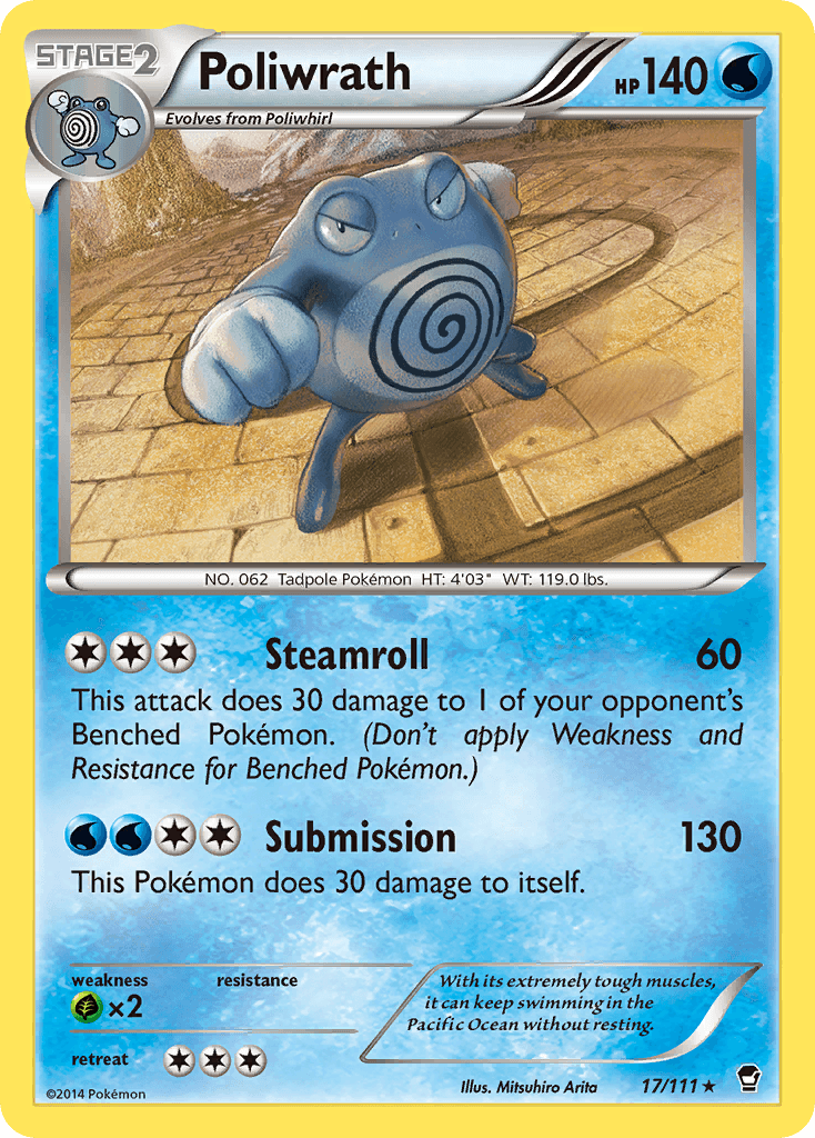 Poliwrath — XY - Furious Fists Pokémon TCG card by Mitsuhiro Arita